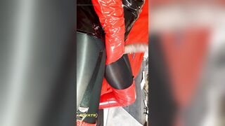 Cum and Urinate in Latex and Nylom Outfit