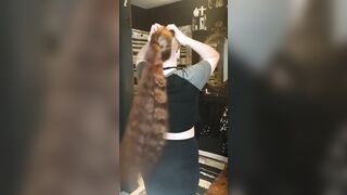 Red Head Brush And Braid With Super Lengthy Hair Ginger Foot Domina