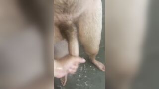 Hawt cumshots in the steamy washroom