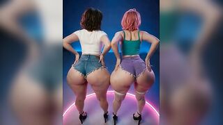 giant melons, gigantic butts twerking.