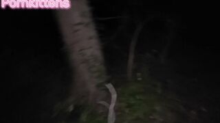 Pissing in her throat in the woods