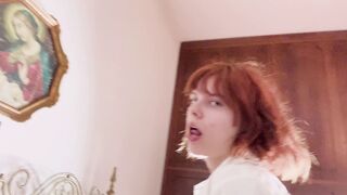Redhead held prisoner's vagina could be smashed with orgasms