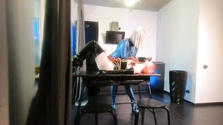 Ass Licking and Romantic Food Fetish Breakfast, Home Fetish Latex Rubber Video