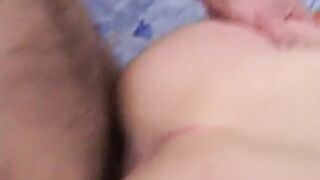 Bushy aged anally fucked and sprayed on the face in close up