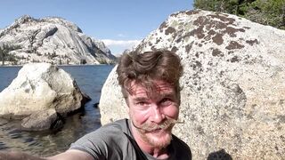 Sexy Man Public Climax. Spunk fountain Jerking Off By Alpine Lake For Her.