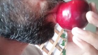 Fleshly giving a kiss and licking - plum gets worshipped
