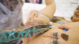 Inked Beauty Gets Twat and Anal Fisted to Intensive Climax