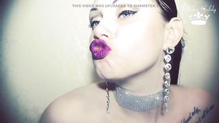 Purple wild lip smelling and grimaces