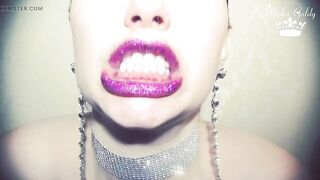 Purple wild lip smelling and grimaces