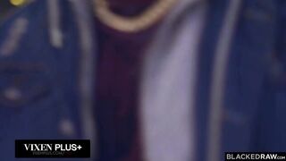 BLACKEDRAW Lewd Brunette hair Kyler double penetration’d by 2 thick BBC’s