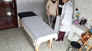 Blind patient goes to the doctor for an anal exam.