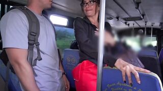 Risky Bus Ride Student Seduces Curvy mother I'd like to fuck Teacher Public Raw Sex