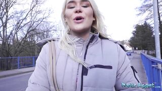 Public Agent - POV missionary and outdoor blow job with cute blond
