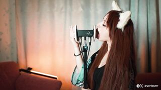 ASMR colspay Fox Licks your ears (soaked licking 3Dio) ?