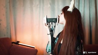 ASMR colspay Fox Licks your ears (soaked licking 3Dio) ?