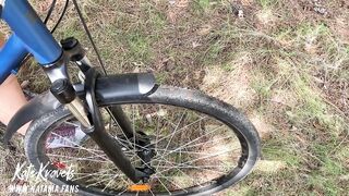 The angel on the bike sucked me on the street after I fixed her bike - Kate Kravets Outdoor Fellatio
