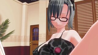CG ANIME YURI Neko lesbian babes try a recent sex toy