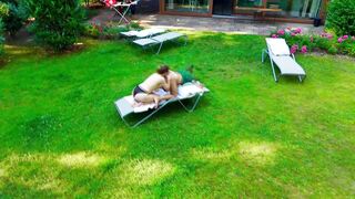 Mit der Drohne gefilmt: Heißer Rimjob im Garten - Marc trägt einen weißen String - Ich lecke seinen kleinen Arsch!