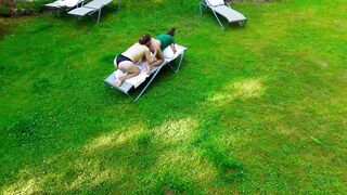 Mit der Drohne gefilmt: Heißer Rimjob im Garten - Marc trägt einen weißen String - Ich lecke seinen kleinen Arsch!