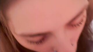 Autumn kush sucking a overweight moist shlong untill this babe milks cum out and swallows