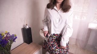 Sexy Roommate Destroying Her Petticoat And Shirt To Tease U