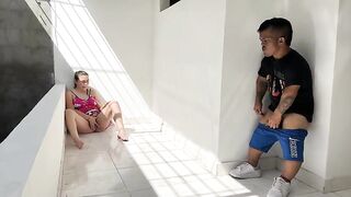 I hear some thrilling groans and watch my hot stepsister masturbating; I get sexually excited and resolve to phat her down.