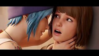 Videogame lesbo giving a kiss yuri beauties solely LiS