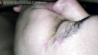 pov close up of my spouse eating my twat after i came from banging with other chap