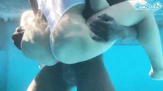 Plugged Large Booty Black Gets Drilled by BBC Underwater