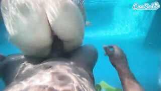 Plugged Large Booty Black Gets Drilled by BBC Underwater