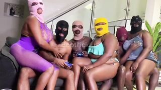 #ThrowBack 2022 GAME NIGHT : FIFA Soccer Fuckfest At The Mansion With 3 (three) Ebony Curvy Black Teens Banging 3 BBCs - Spunk fountain & Squirting On Premium