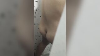 My sister-in-law goes to take a washroom and I secretly spy on her; that babe has a large snatch and worthwhile boobs.