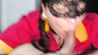 Mexican Oxxo cashier sucking a customer's dick after the shift was paid to suck a dong