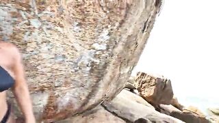 Outdoor sex, enjoying a lot on the dick of a well-endowed stranger. (Adam and Eve).
