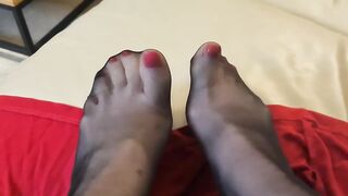 Worship My Nylon Toes or My Nylon Twat