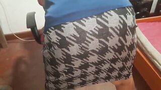 Lascivious stepmother at Home Office hottest movie scene