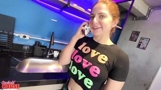 This Redhead Honey Likes a Large Rod, but Her Cuck Boyfriend Doesn't Have One