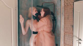 Trans Stepdoughter Caught in the Shower - No Climax Allowed - Hand Over Throat Ebony Glove Fetish and Sissy Snatch Screwing Unfathomable