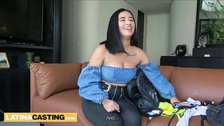 This LARGE BOOBS LATIN CHICK walked in for modeling… and left after her BUTT took continuous COARSE banging