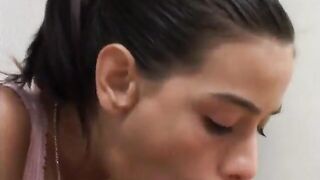 Cute Amateur Lalin girl Teen Sol Sucks Old Schlong and Got Cum in Face