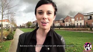 Short haired brunette hair takes a BBC in her anal opening