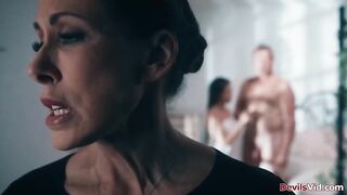 Ex wife Reagan Foxx was made to join her spouse and his fresh wife Alison Rey to a three-some.The mother i'd like to fuck gives oral job.Tiny Alison gets her snatch licked