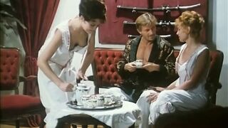Hirsute vintage snatch licking anal permeated in the Budapest castle