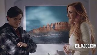Youthful neighbour comforts lonely widow then breeds her