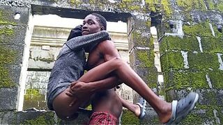 Student screw Afro tiny with his BBC