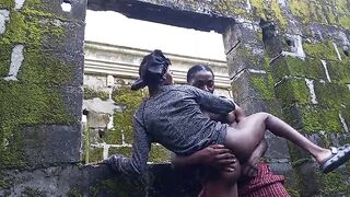Student screw Afro tiny with his BBC