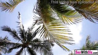 Excited step sister sits on concupiscent step brothers boner and face