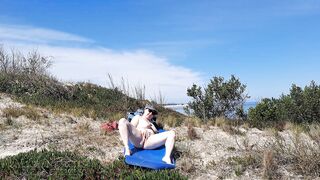 Amateur Nudist Hotty: Stripping & Touching Herself on a Quiet Spring Beach in Uruguay