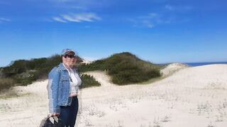 Amateur Nudist Hotty: Stripping & Touching Herself on a Quiet Spring Beach in Uruguay