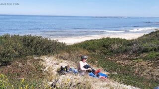 Amateur Nudist Hotty: Stripping & Touching Herself on a Quiet Spring Beach in Uruguay